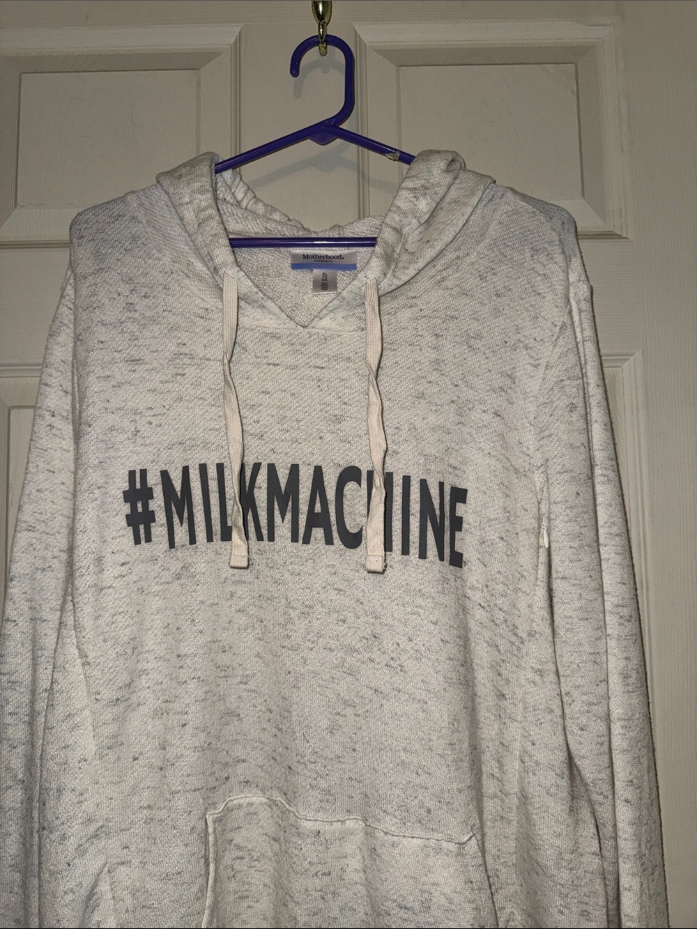 Motherhood White Heather "#MILKMACHINE" Nursing Hoodie - Picture 8 of 8